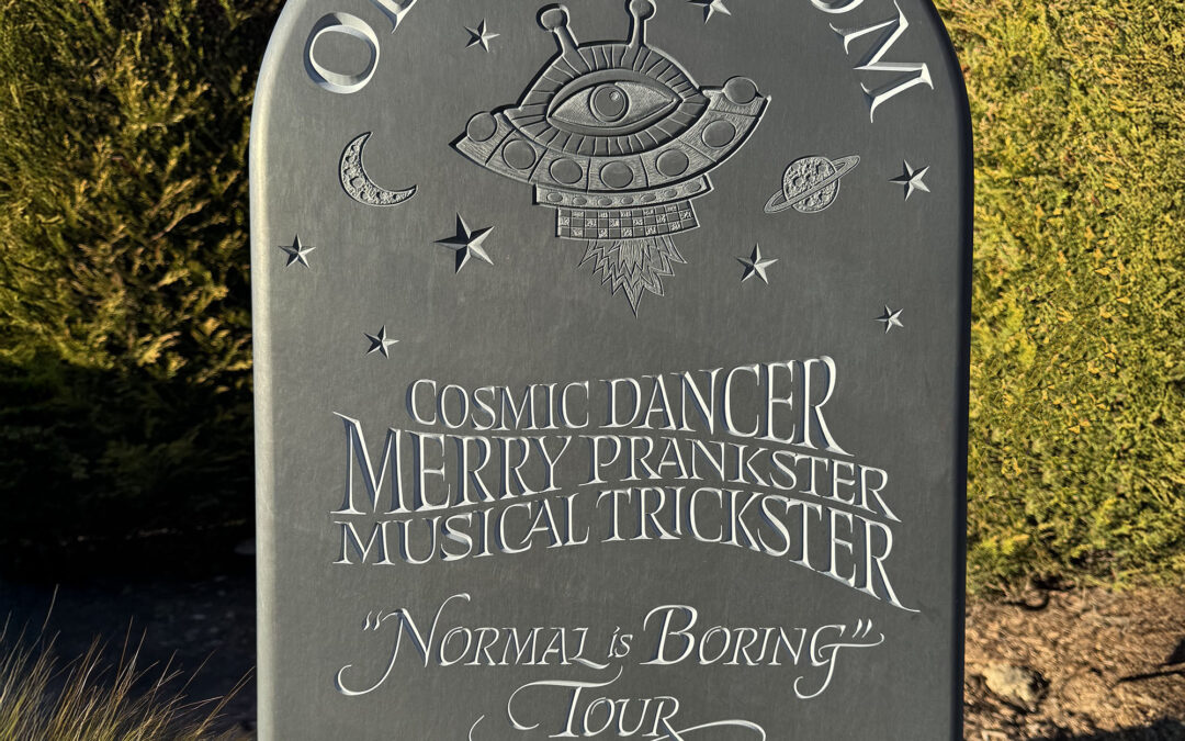 Personal design on a gravestone
